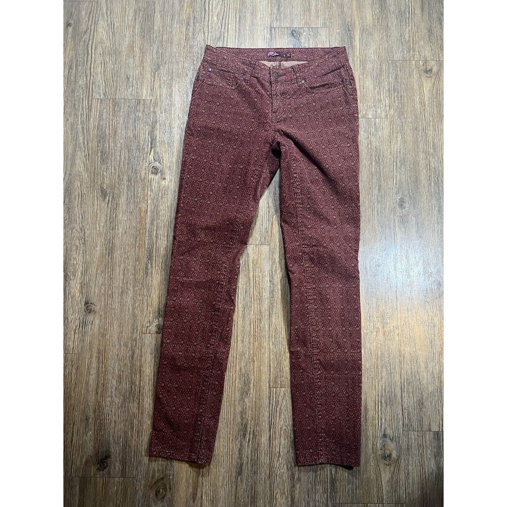Prana Red Trinity Corduroy Womens Sz 4 Low Rise Straight Leg Pants